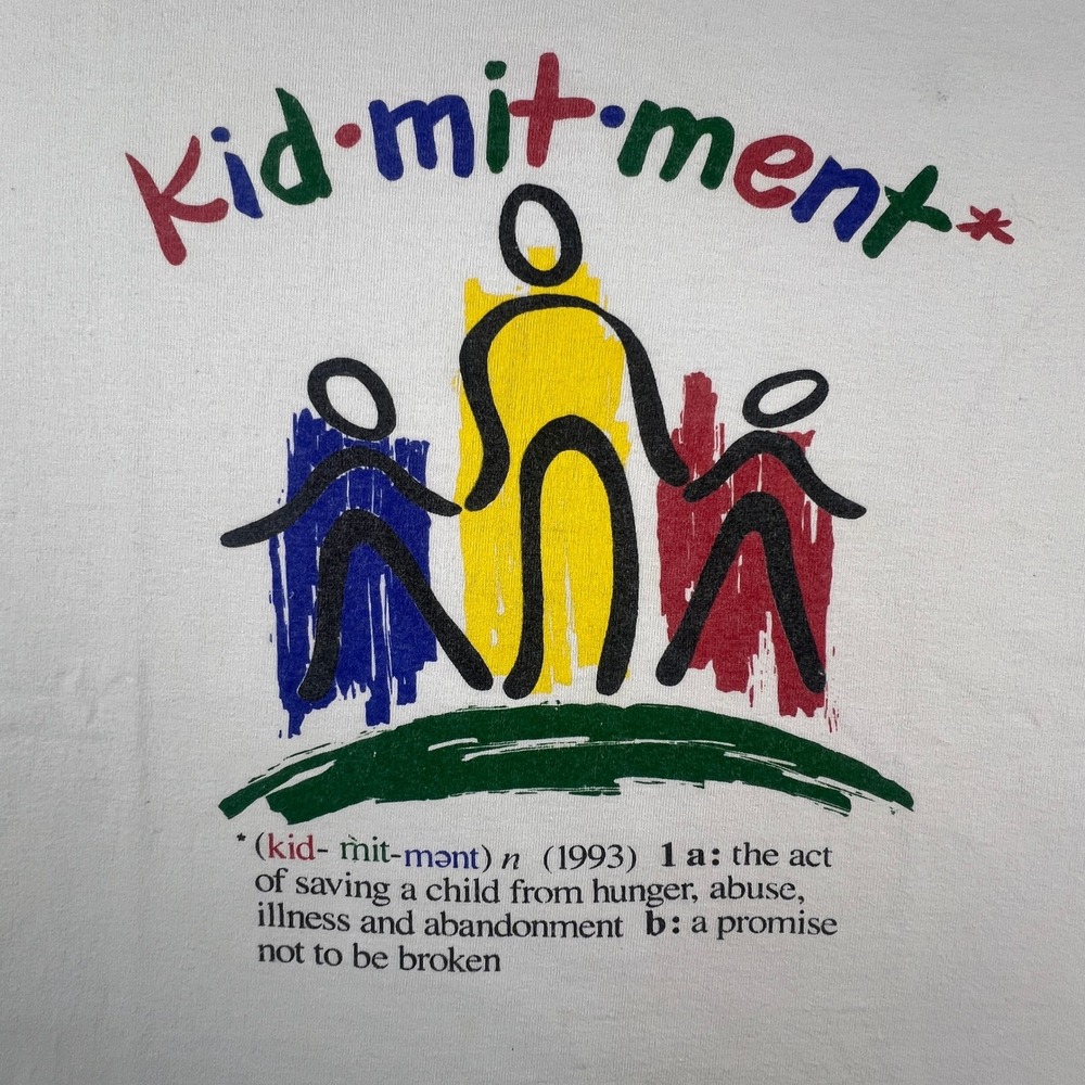 Vintage 1993 T-Shirt Mens XL Kid-mit-ment White Graham Webb USA Made Delta Tee - Picture 2 of 13